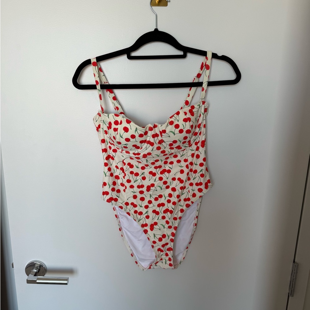 Good American Cherry Print One Piece Swimsuit